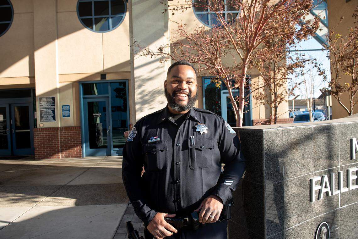 Modesto Police Lieutenant Felton Payne outside the Modesto Police Department in Modesto, Calif., on Friday, Feb. 25, 2022.
