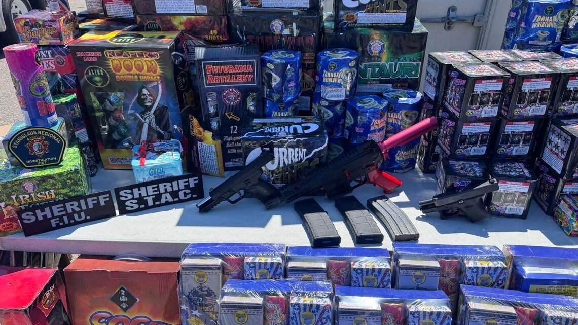 Guns, 500 pounds of illegal fireworks seized as result of Modesto investigation