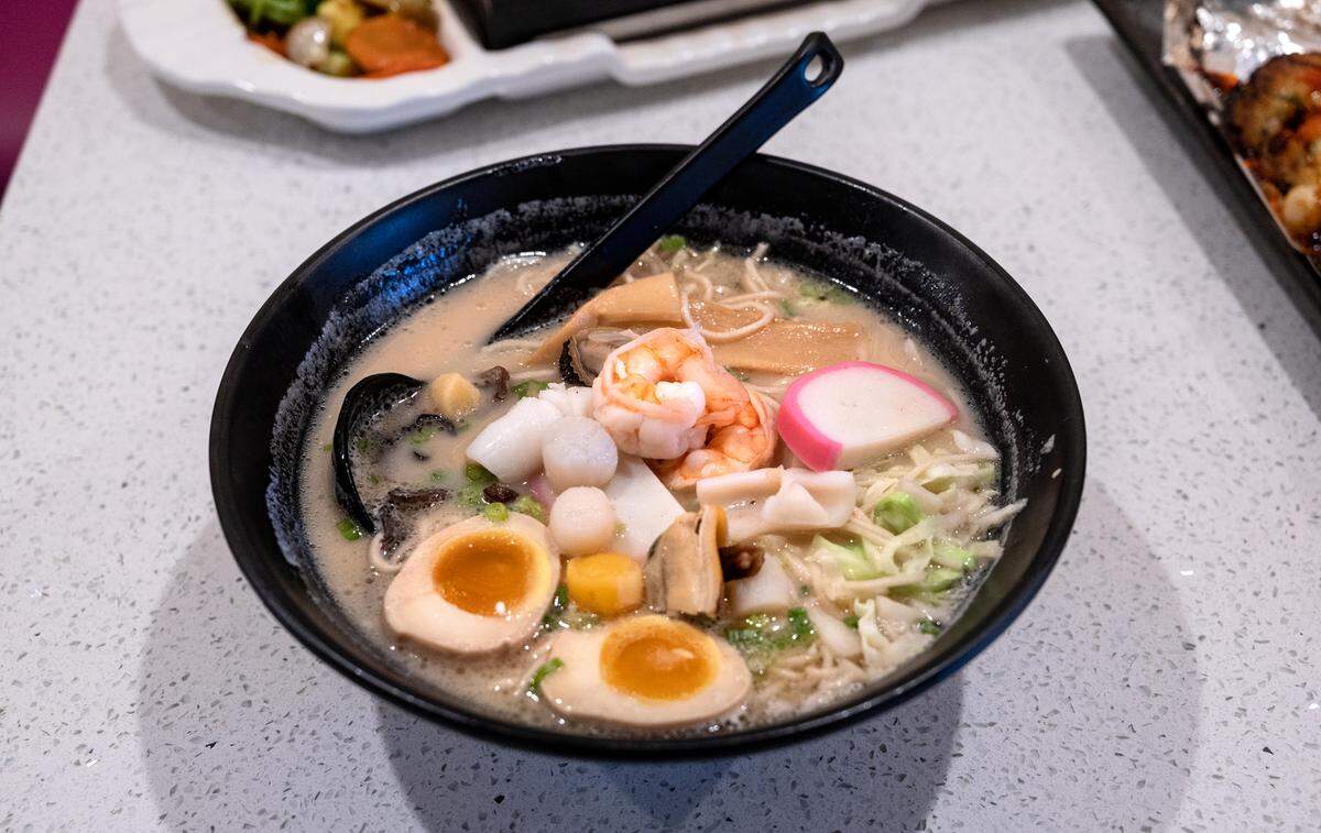 Seafood ramen bowl at Okawa Sushi & Grill on Oakdale Road in Modesto, Calif., Thursday, September 29, 2022.