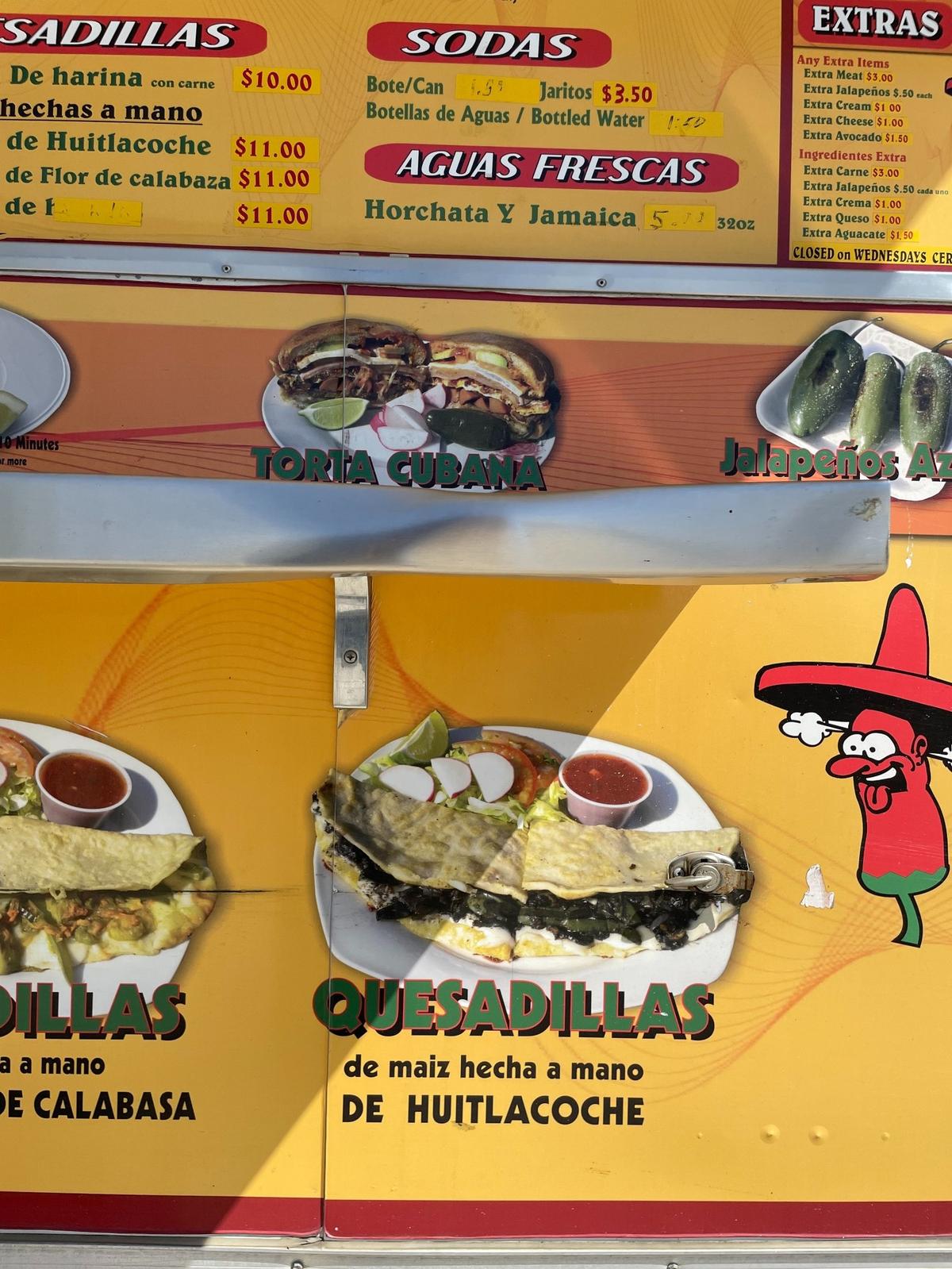 Tacos El Jalapeno food truck on Paradise Road in Modesto serves huitlacoche quesadillas, a regional delicacy rarely found outside of Mexico.