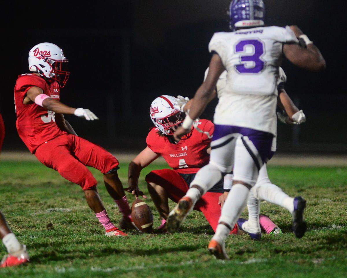 Ceres kicker Nicholas Vieyra kicks a 43 yard field goal during a game between Ceres High School and Pacheco High School at Ceres High School in Ceres California on October 7, 2022.