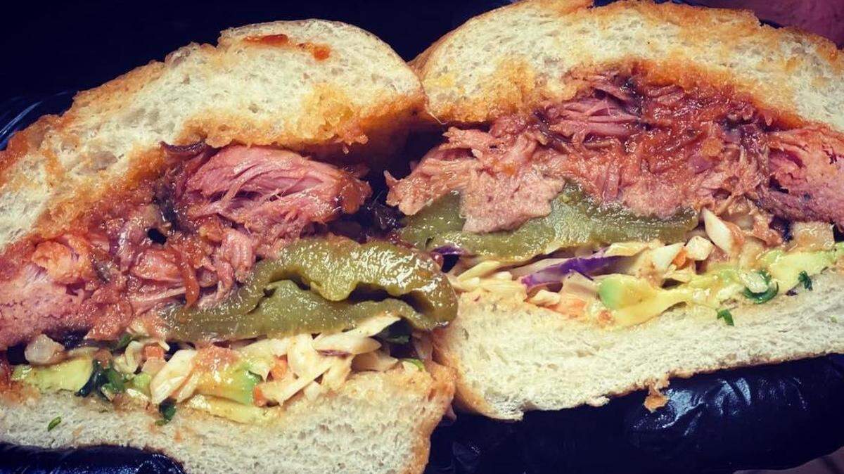 A BBQ sandwich from Patterson, Calif. restaurant Almond Wood.