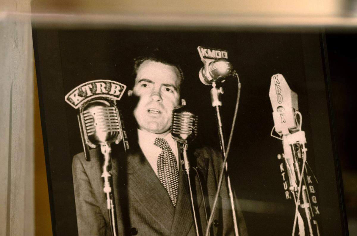 Campaign photo of Richard Nixon in the ‘California Votes: Exercise Your Right!’ exhibit at the McHenry Museum in Modesto, Calif., Friday, Sept. 27, 2024.