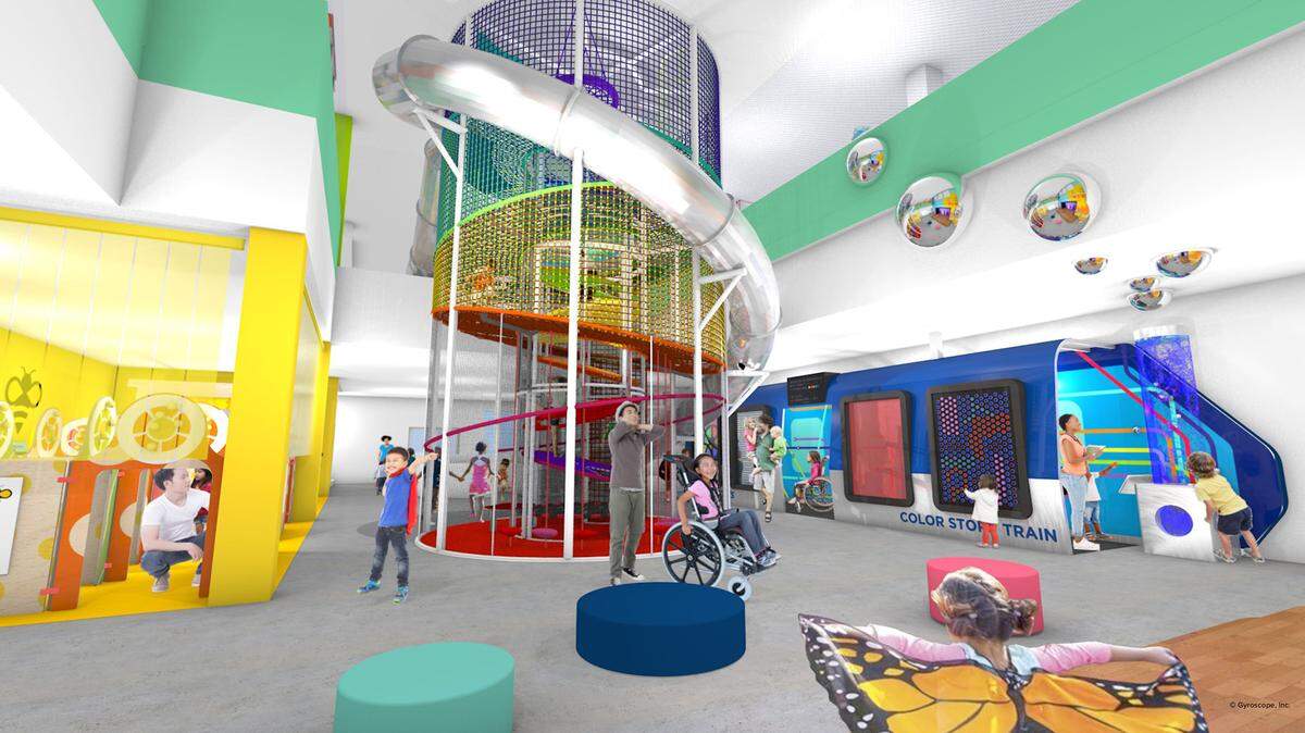 Architect rendering of the interior of the future Modesto Children’s Museum.