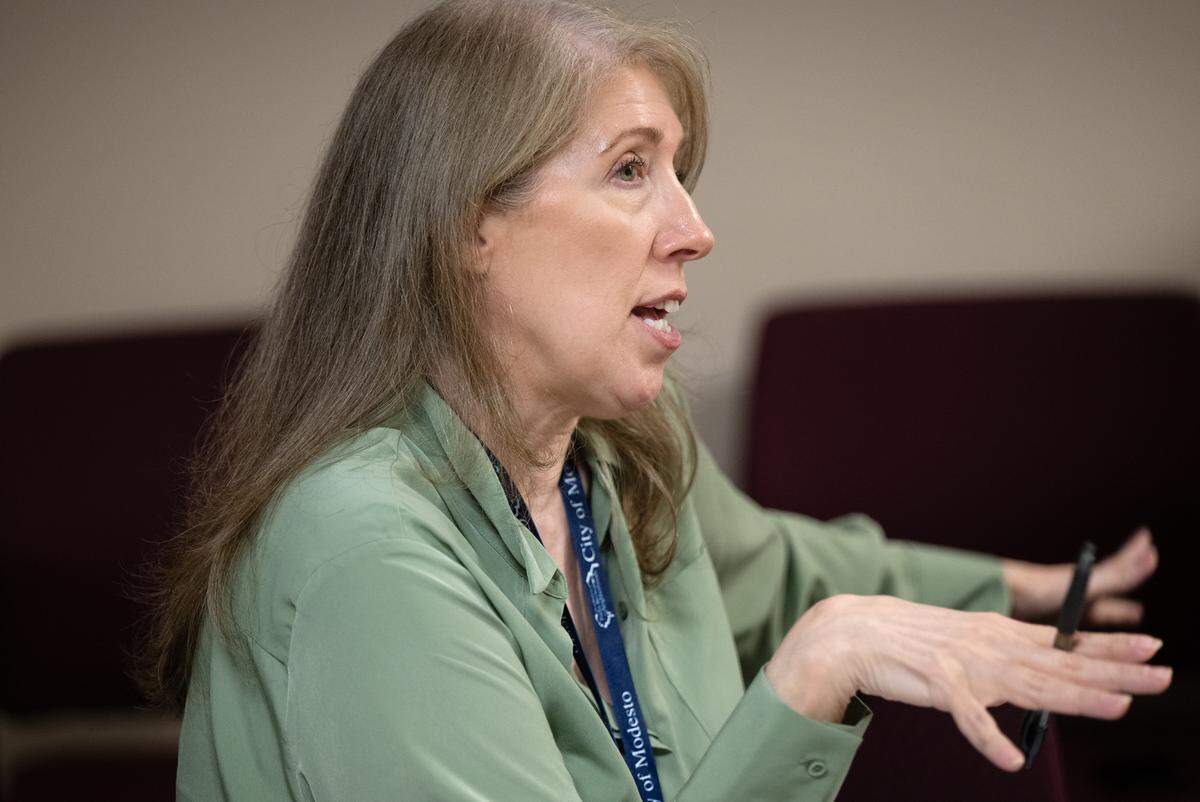 Ruth-Helen King, from the Modesto Parks, Recreation and Neighborhoods Department, advises the Youth Commission in Modesto on , Wednesday, Nov. 13, 2024.
