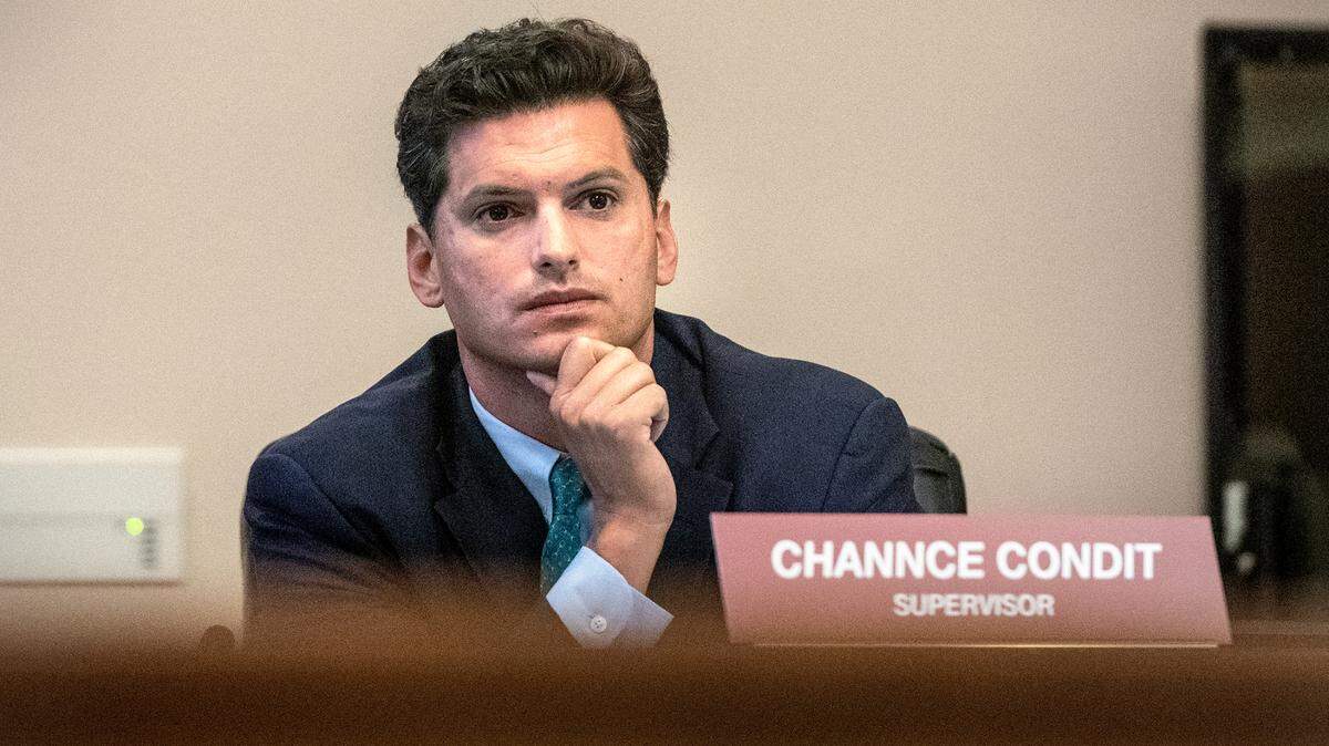 Stanilaus County Supervisor Channce Condit during county supervisors meeting in Modesto, Calif., on July 13, 2021.
