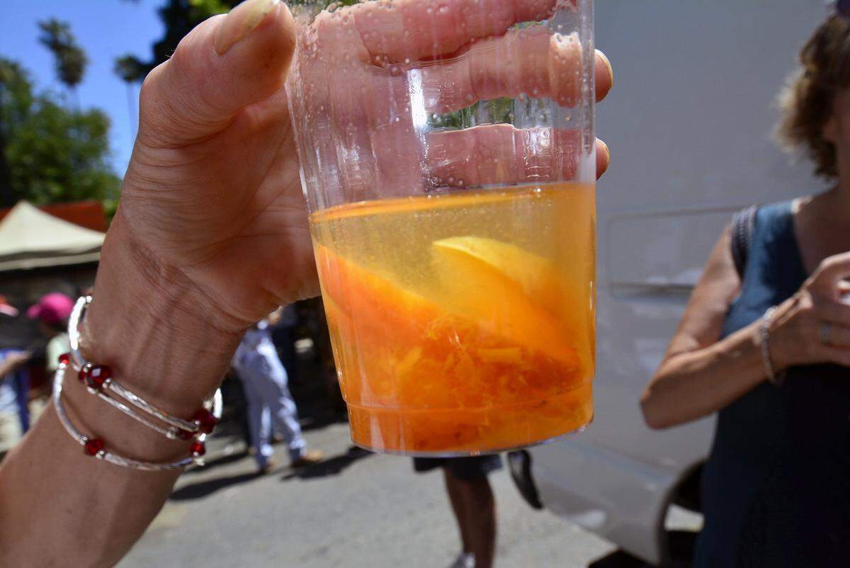 A glass of apricot sangria during a past year’s Patterson Apricot Fiesta.