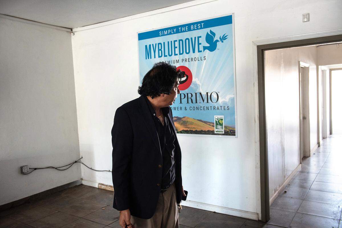 Property manager Raj Kumar looks over the space formally occupied by Doctor’s Choice cannabis dispensary on Yosemite Boulevard in Modesto, Calif., on Monday, March 14, 2022. Kumar alleges the tenants did thousands of dollars of damage to the space before vacating.
