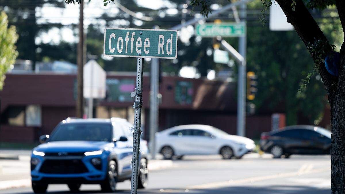 Coffee Road is seen from Rumble Road in Modesto, Calif., Wednesday, July 3, 2024.