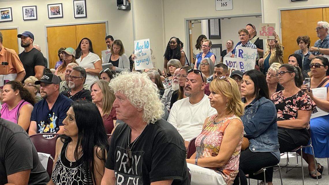 The Modesto City Schools board meeting June 9, 2025, was packed with community members, most of them upset over the proposed fifth-grade health curriculum.