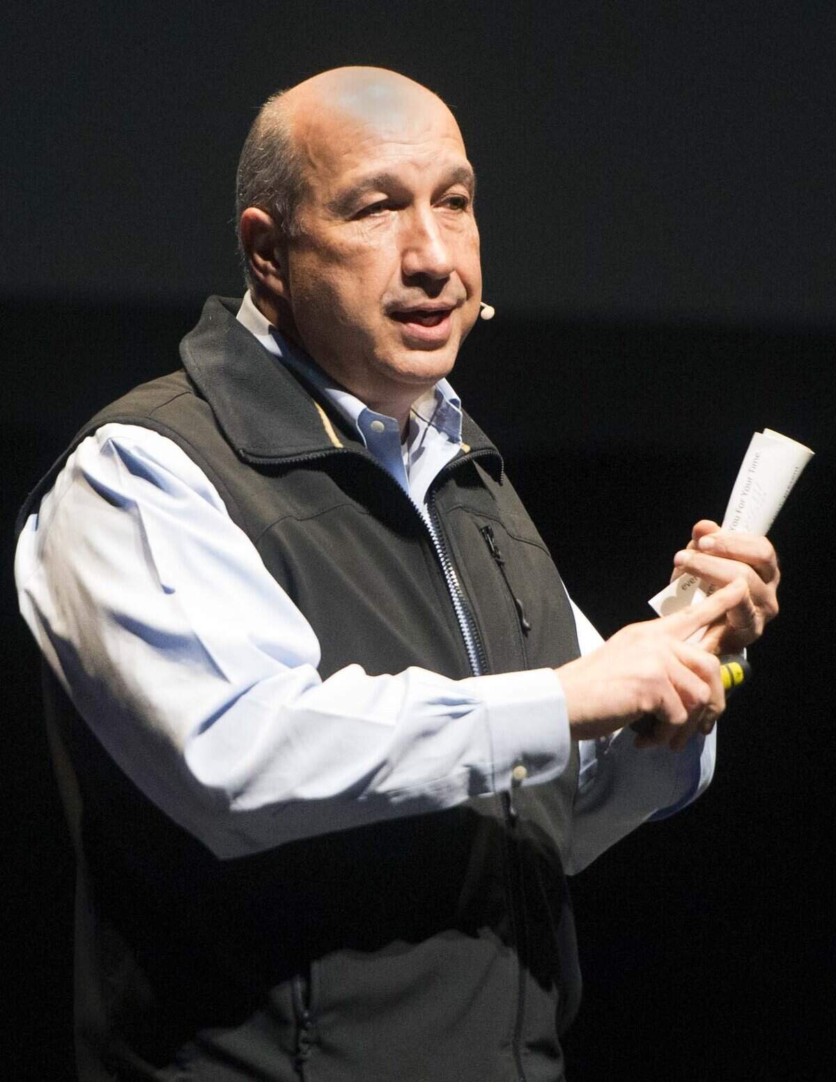Dan Costa, president of Costa Enterprises, speaks at the “This Economy and You” conference at the Gallo Center for the Arts in downtown Modesto on Feb. 25, 2015.