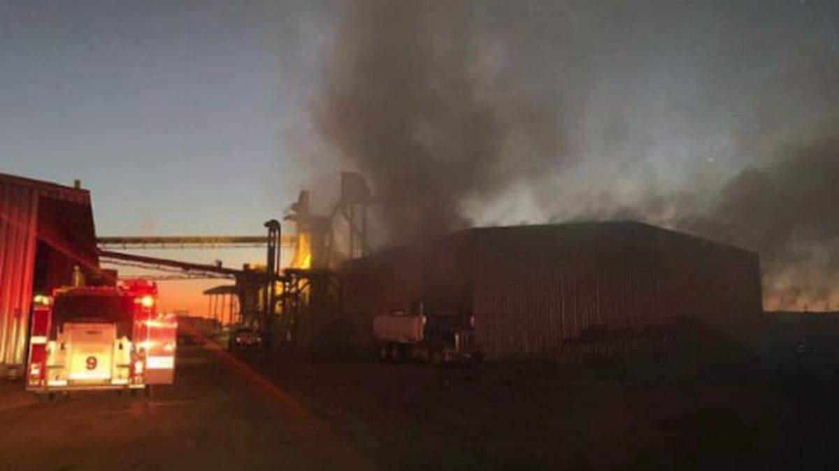 A fire occurred at Central Valley Ag Grinding, a compost facility at around 8pm on Thursday evening August 22, 2019 on Langworth Road outside of Oakdale, Calif.