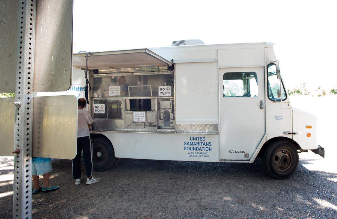 United Samaritans Foundation’s food truck at Mono Park in Modesto, Calif., on Friday, June, 24, 2022.