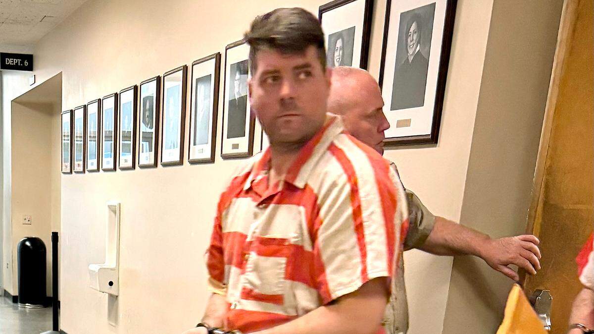 Troy McComak, 40, of Hughson, walks through Stanislaus County Superior Court after a preliminary hearing on Tuesday, July 15, 2025.