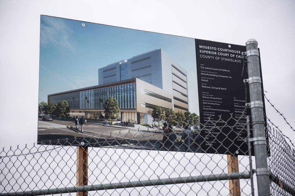 New courthouse site in Modesto, Calif., on Wednesday, Dec. 29, 2021.