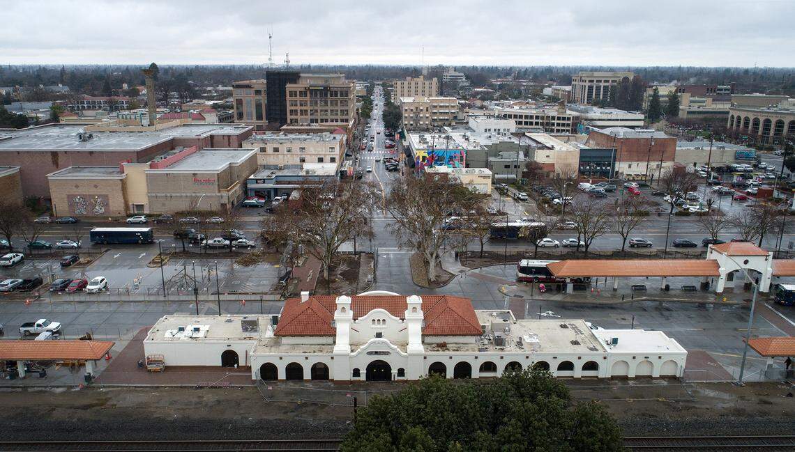 Modesto Transit Center in Modesto, Calif., Friday, March 10, 2023. Remodeling of the center began in late 2021 under a $5.23 million contract with Simile Construction Services. The city used state and federal money.