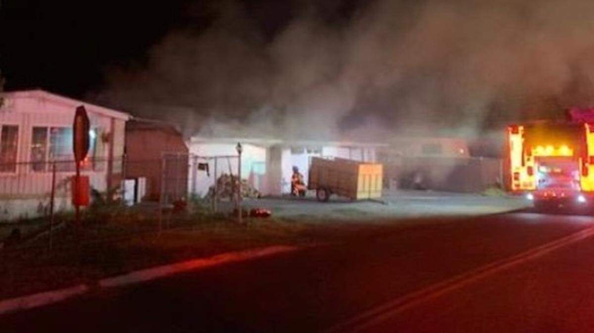 A 60-year-old man died early Monday morning after being pulled from a burning building in Valley Home.