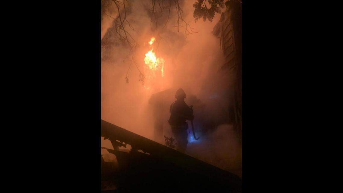 The Modesto, Ceres and Stanislaus Consolidated fire departments responded to a two-alarm fire at The Willows Townhomes in Oakdale on Tuesday morning, March 2, 2021.
