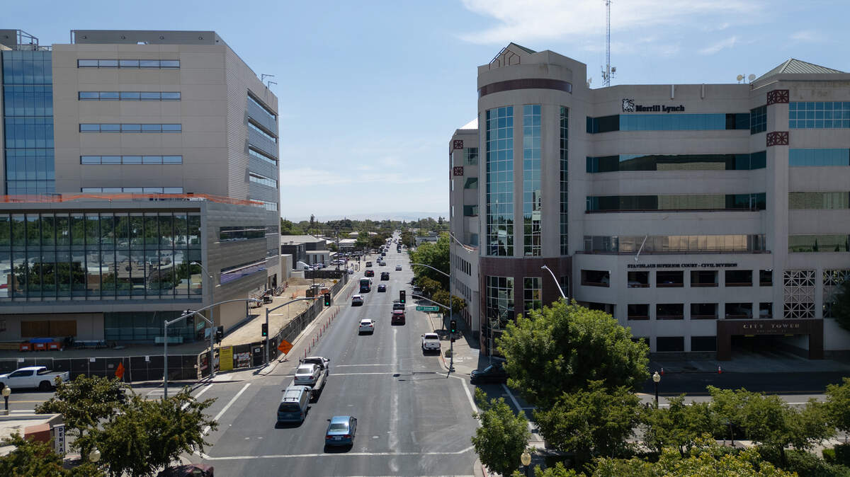 H and 10th Streets in Modesto, Calif., Thursday, August 1, 2024.