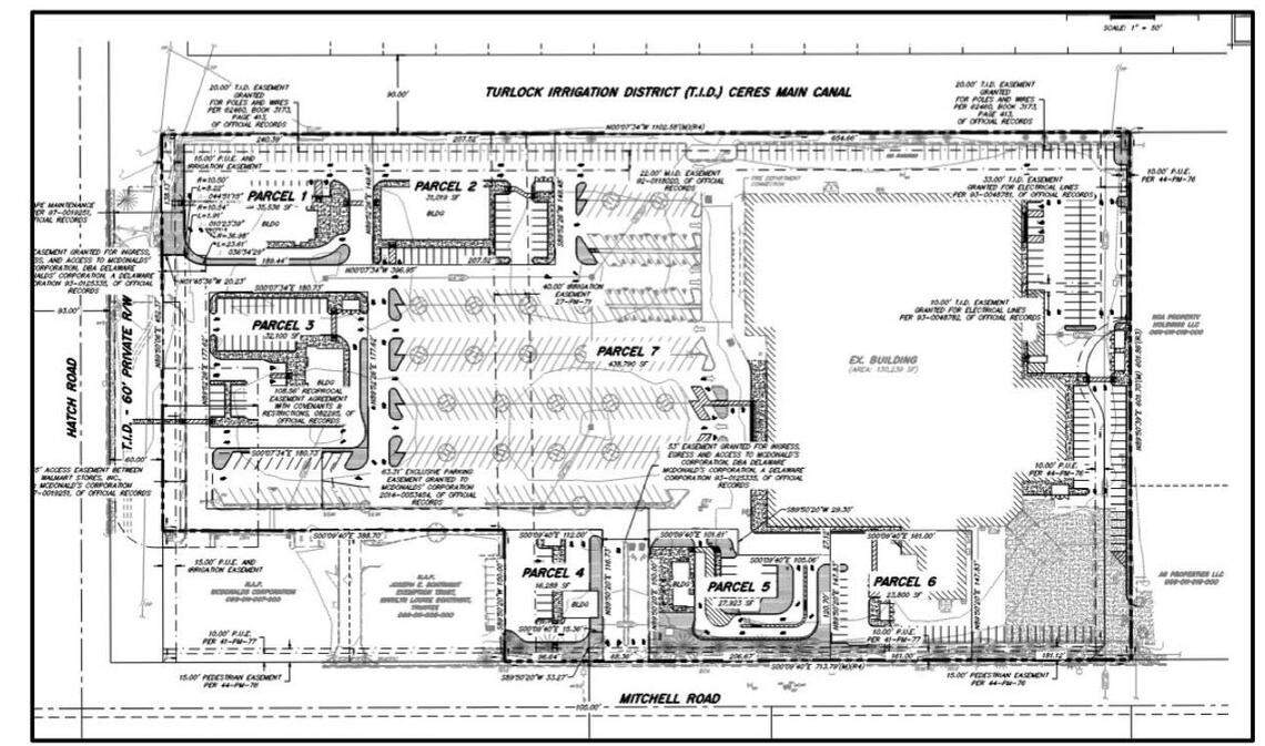 Plans for the parcel previously occupied by Walmart. The space will be divided into seven parcels with Vallarta Supermarkets, Ross Dress for Less and Five Below as likely tenants. Dutch Bros and Take 5 Oil Change have been confirmed and will begin construction in the coming months.