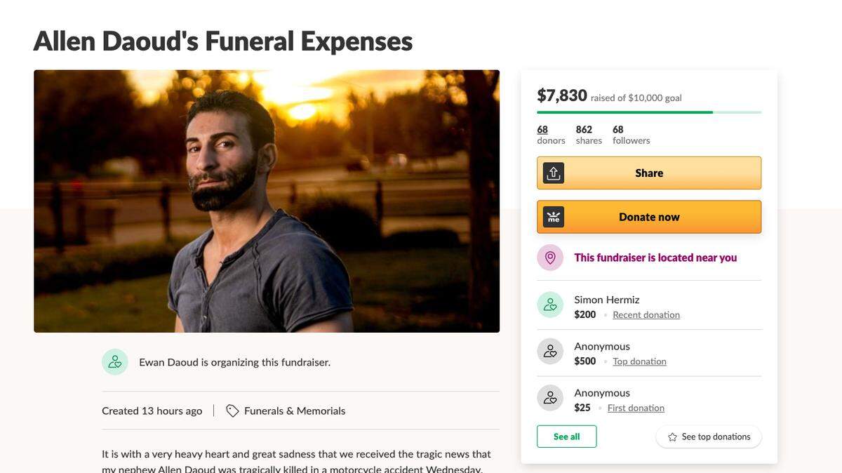 Allen Daoud GoFundMe