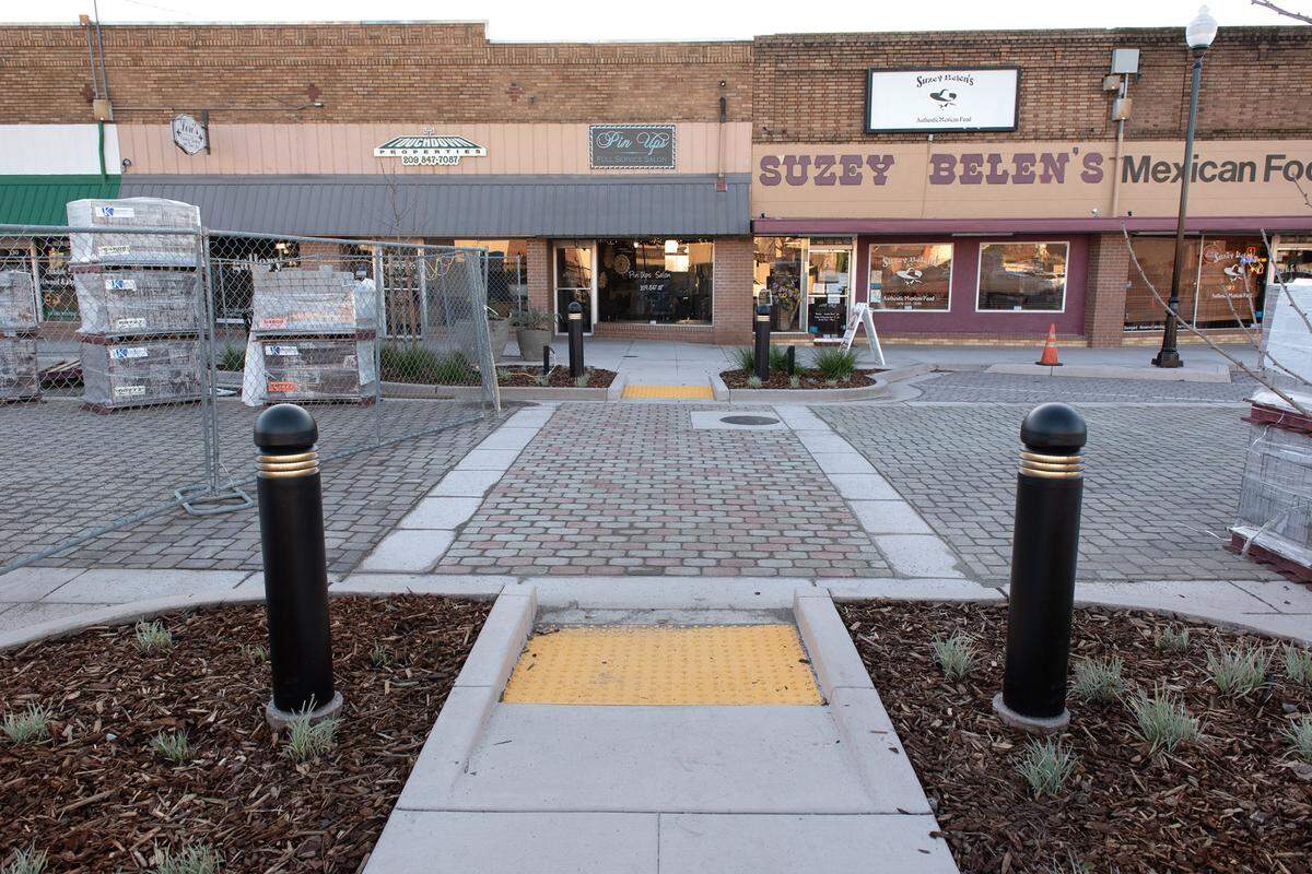Streetscape renovation on Third Avenue in Oakdale, Calif., Friday, Jan. 20, 2023.