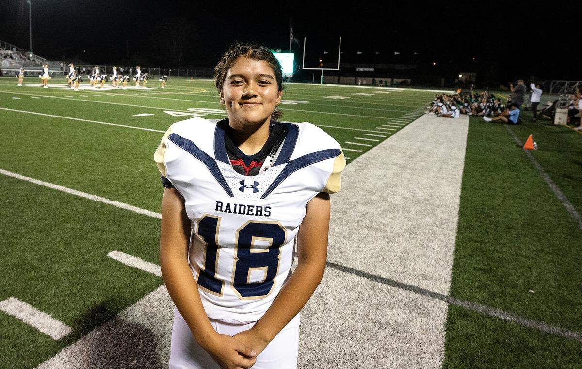 Central Catholic placekicker Mikena Zuniga.
