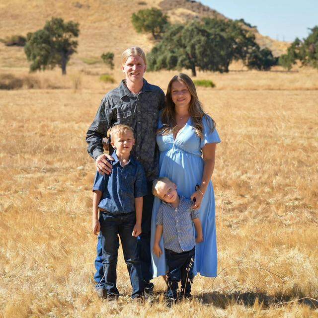 Twyla Capurro, right, stands with her fiancé, Kyle Lovelady, and their children. Capurro was killed in a tunnel collapse near Knights Ferry, authorities said.