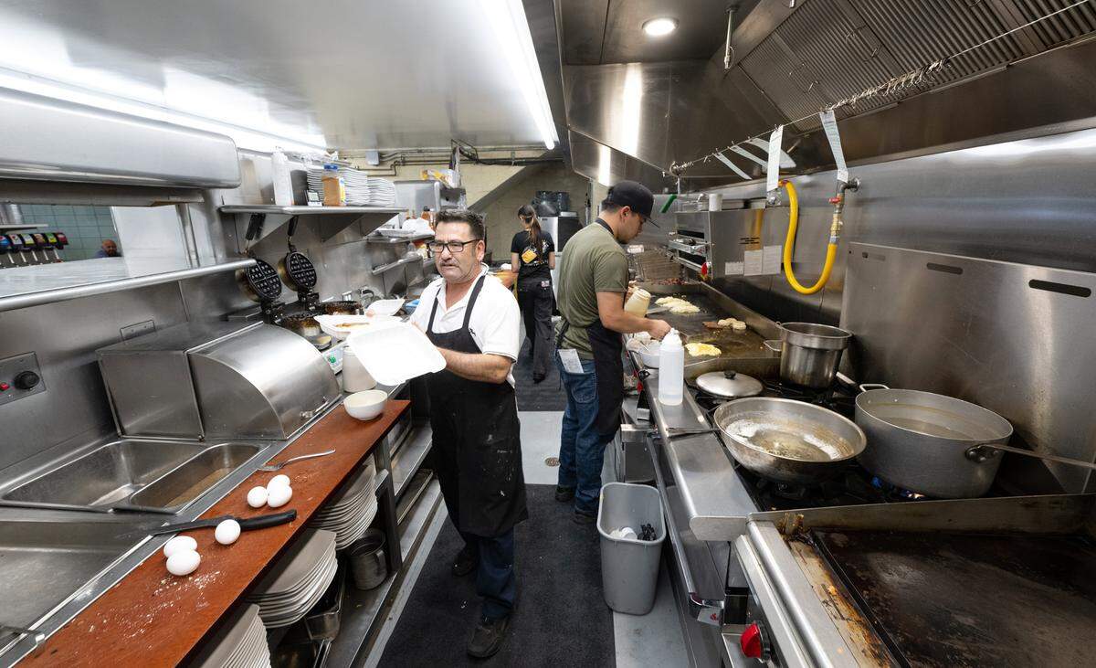 Chef Rodrigo Blanco, left, has been at Latif’s restaurant for the last 30 years. Photographed in Turlock, Calif., Tuesday, August 29, 2023.