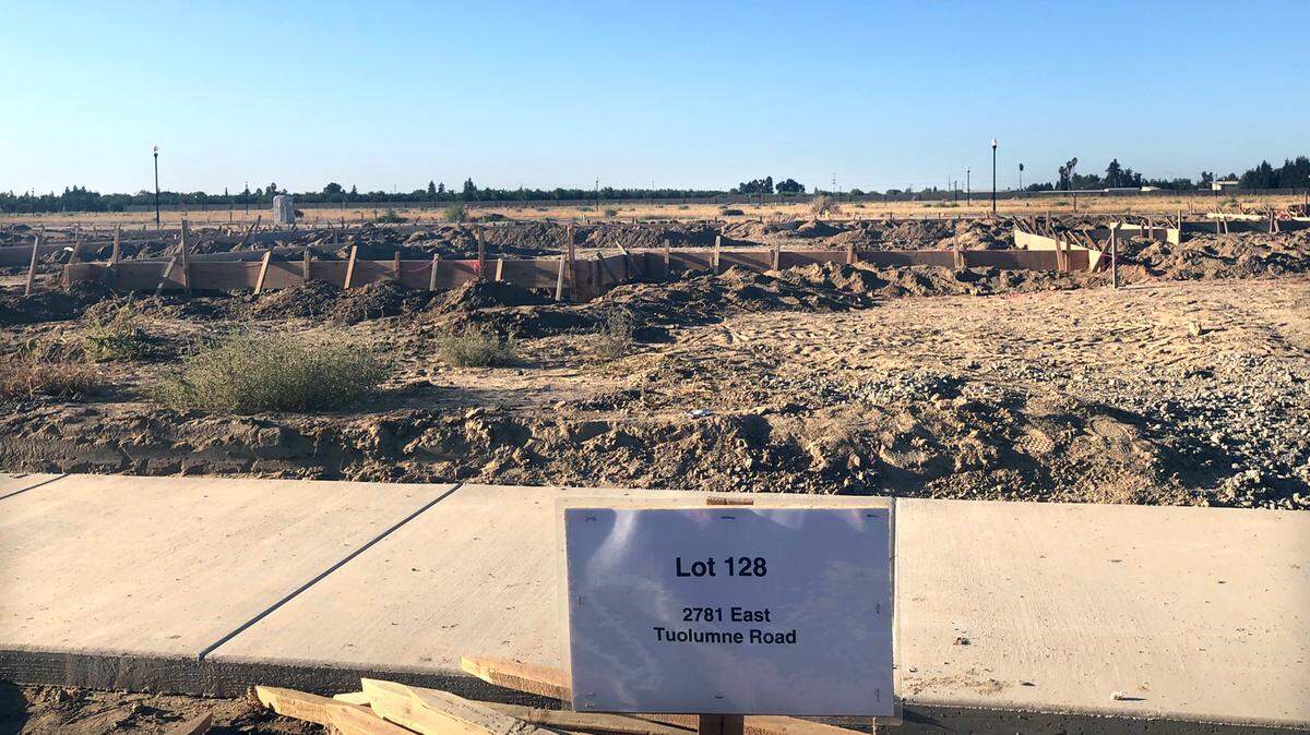 A housing lot on East Tuolumne Road in Turlock, Calif., is pictured. The California State Board of Education unanimously sided with the Denair Unified School District on Wednesday, Sept. 11, 2019, in a boundary dispute involving the neighboring Turlock school district.