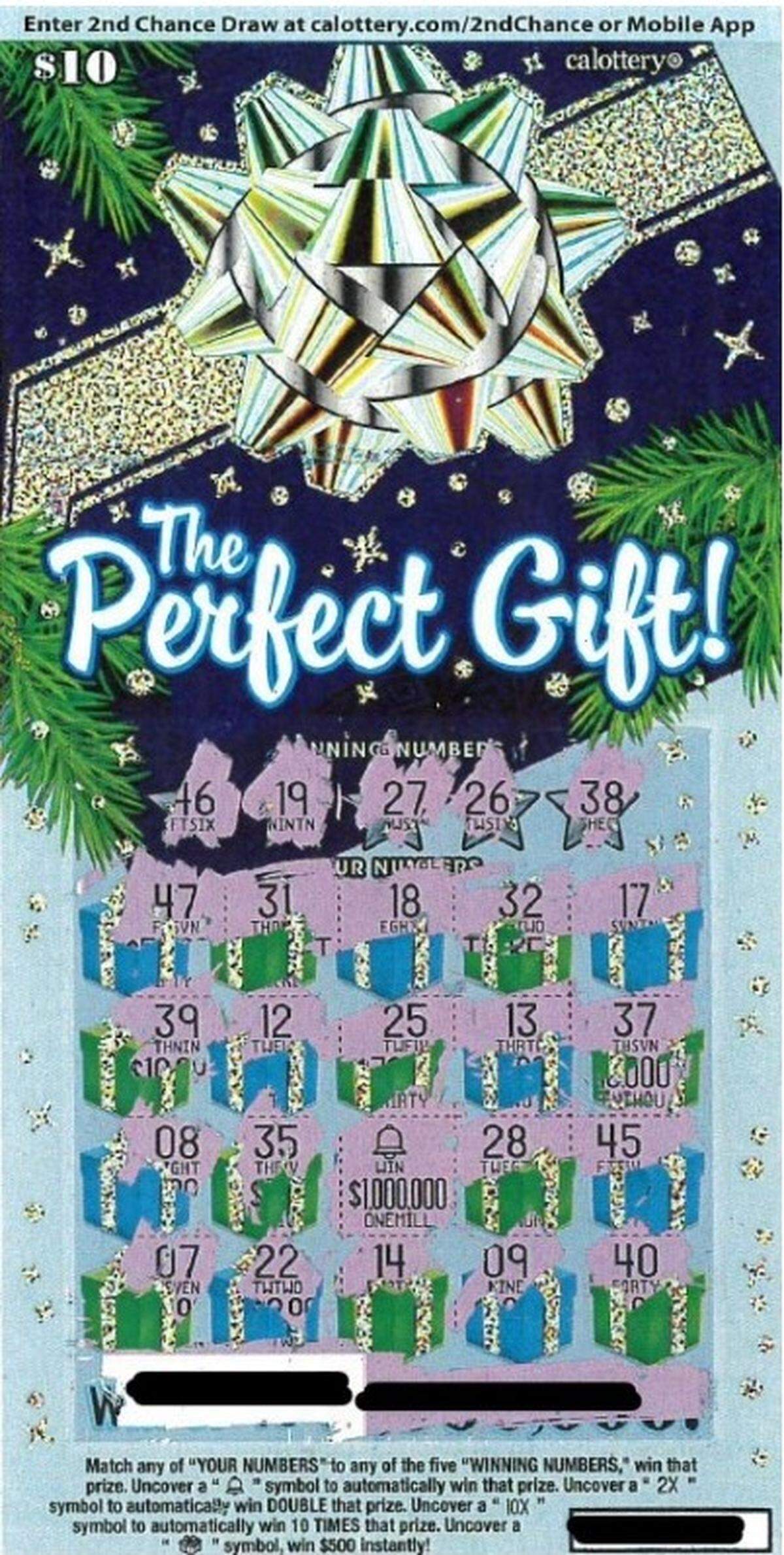 This image shows Kaleb Heng’s winning ticket, with the $1,000,000 visible on the third row.