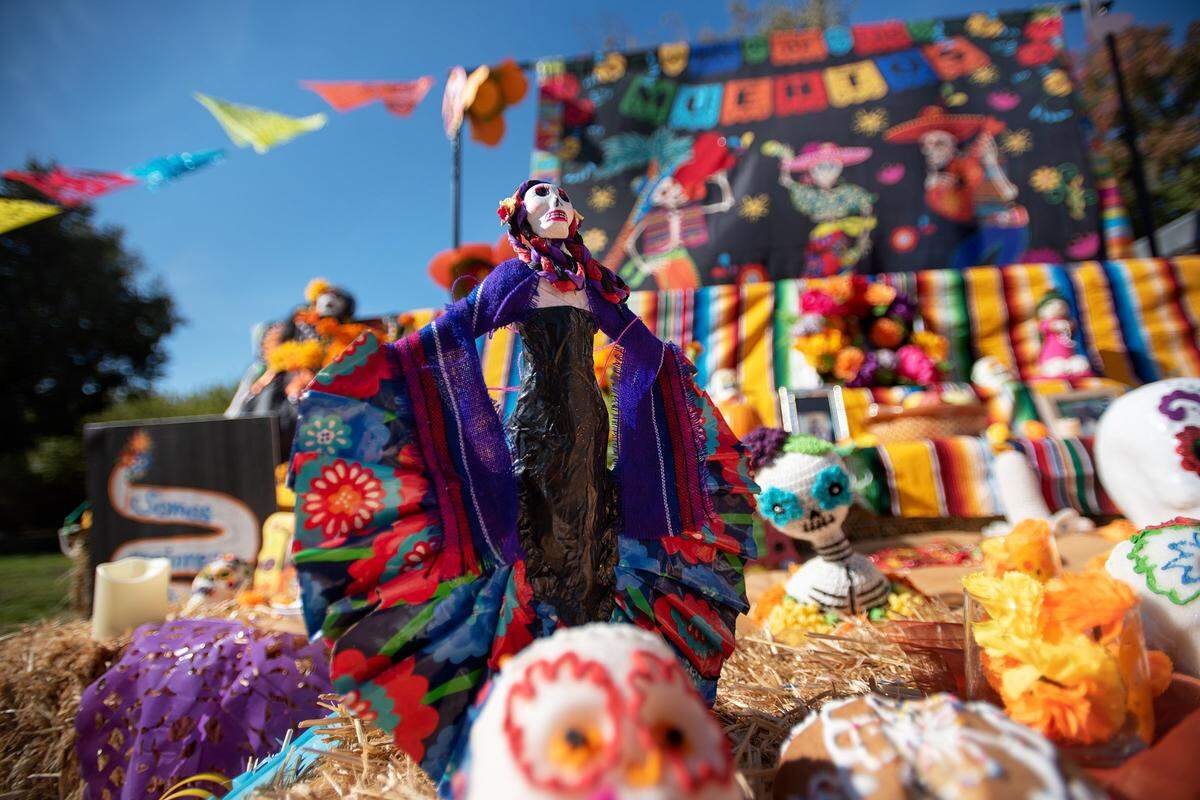 An altar is shown at a Día de los Muertos celebration held in 2022 at Fairview Park in Modesto.
