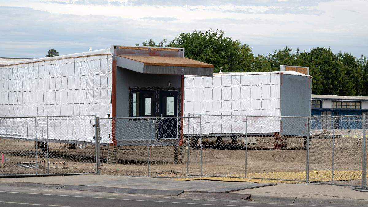 Construction of classrooms at Fremont School in August of 2023 in Modesto.
