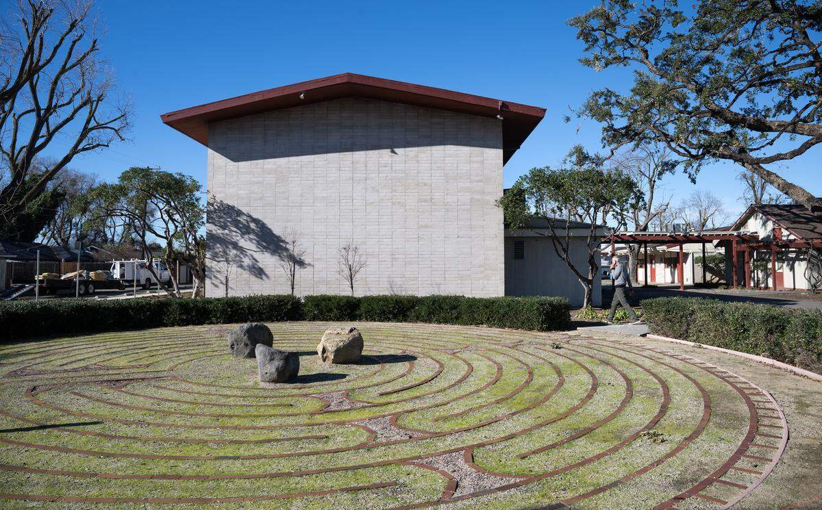 Hindu Temple and Community Center of Modesto on College Avenue in Modesto is pictured Tuesday, Jan. 7, 2024. The temple members purchased the property from the College Avenue United Church of Christ.