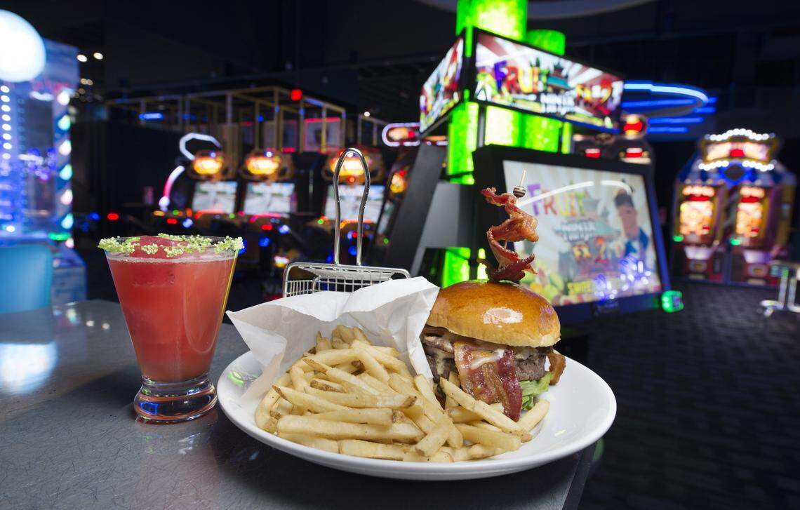 The BBBacon Burger and a Strawberry Watermelon Margarita are on the menu at Dave & Buster’s in Corbin Park on W. 135 Street in Overland Park, KS. The facility provides a wide range of features including Sports Bar, Sports Lounge, Function Rooms for rental, Grand Dining Room along with the variety of entertainment games available for guests of all ages.