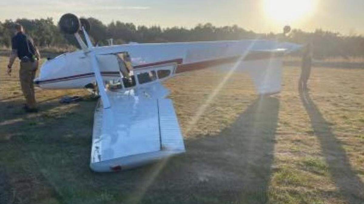 The pilot suffered only minor injuries when a plane flipped while landing at the Modesto Airport on Tuesday, Nov. 28, 2023.