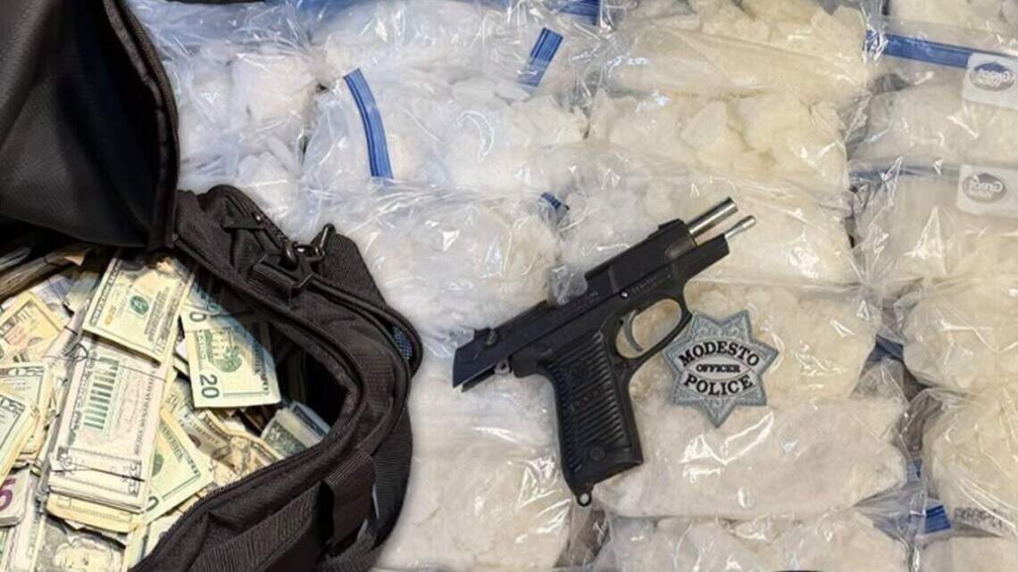 Modesto police investigation results in 30-plus pounds of meth, $90,000 being seized