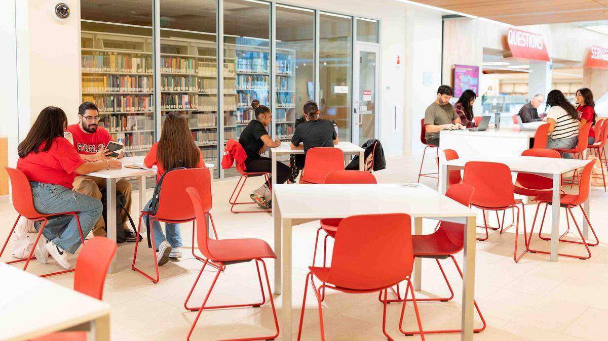 Students use the Vasche Library at Stanislaus State in this undated photo.