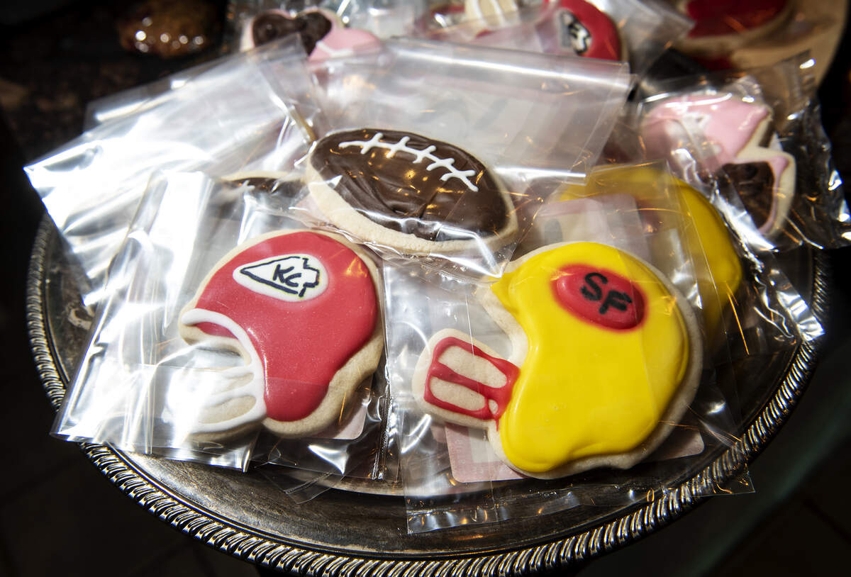 Super Bowl sugar cookies at Mocha Magic in Modesto, Calif., on Thursday, Jan. 30, 2020.