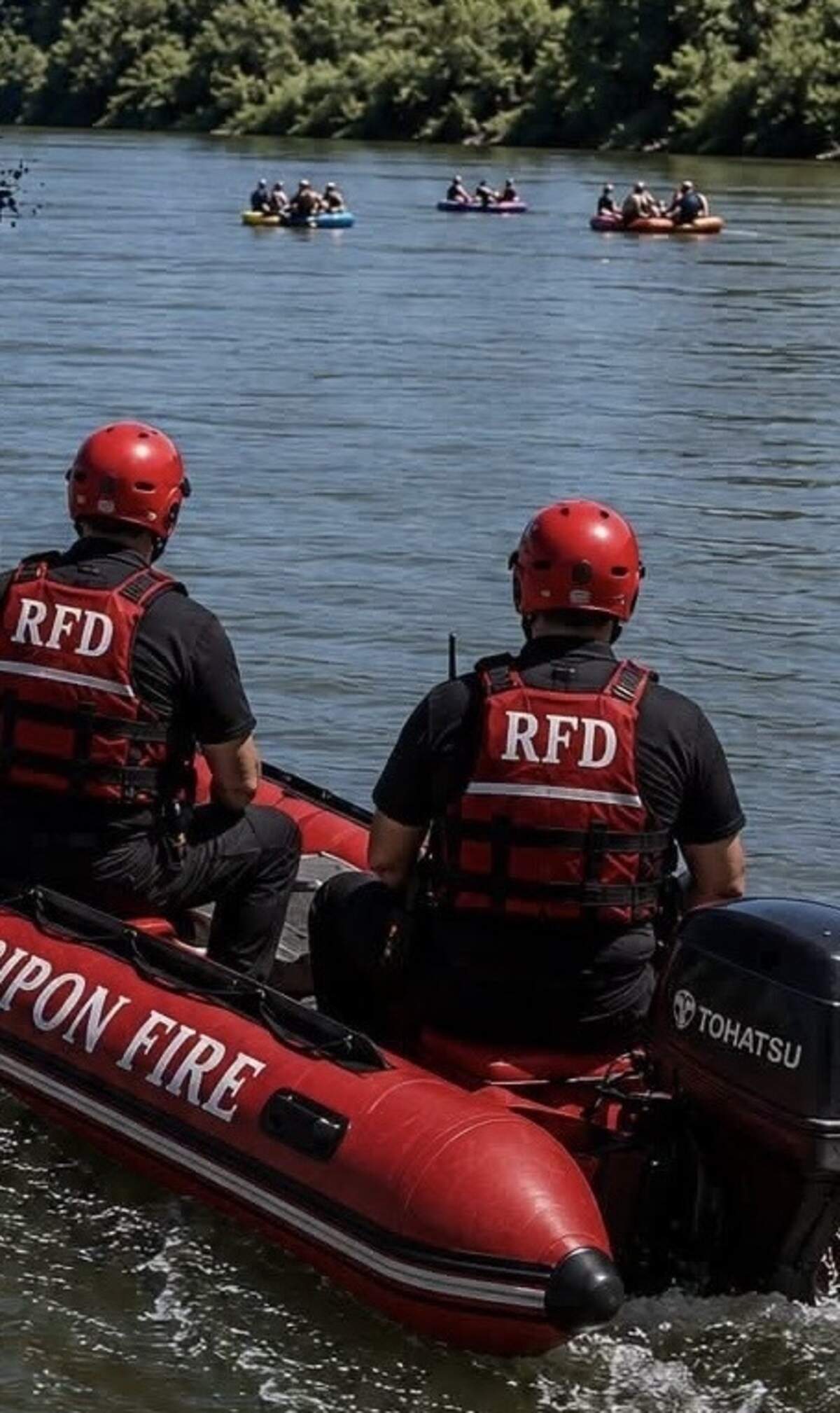 The Ripon Consolidated Fire District rescued a large group from the river at Caswell State Park.