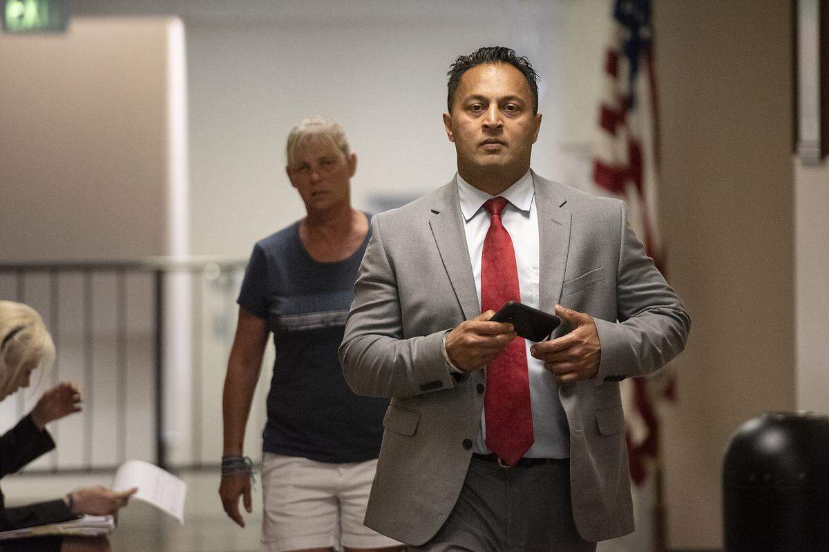 Baljit Athwal arrives at the Stanislaus County Superior Courthouse in Modesto, Calif., Friday, June 14, 2019. Daljit Atwal