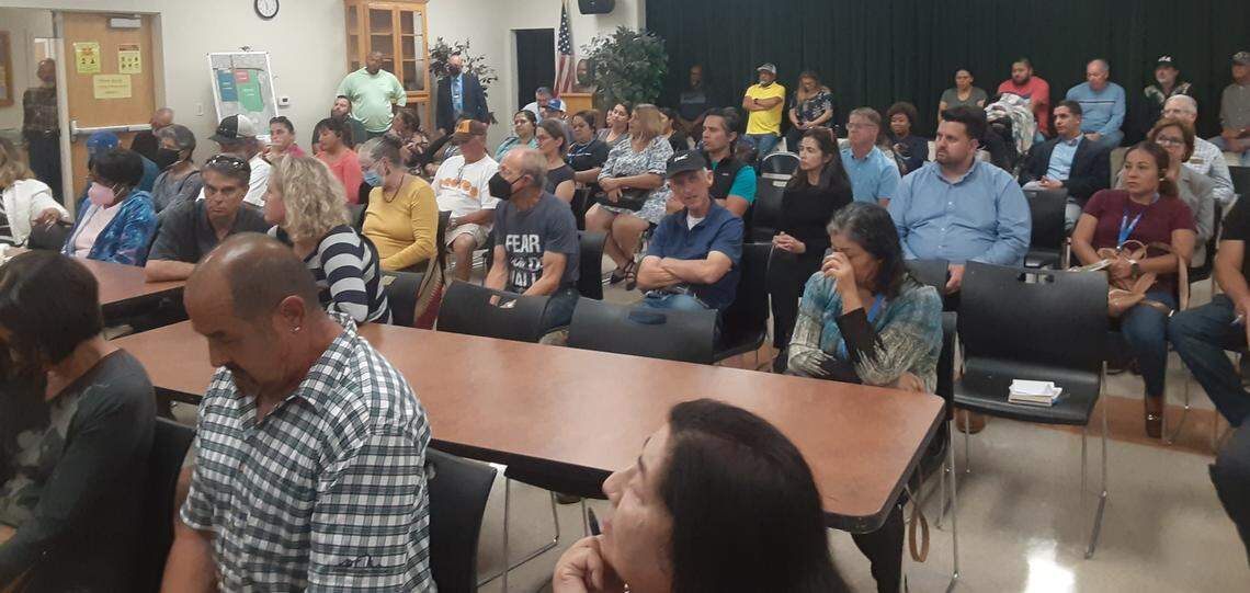 About 75 people filled the King-Kennedy Memorial Center auditorium Tuesday, Oct.18, 2022, to weigh in on the possible reuse of the nine-hole golf course.