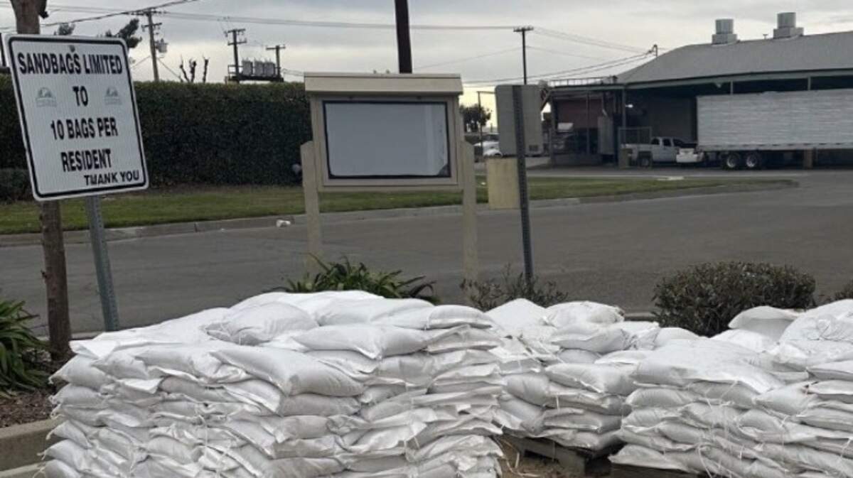 Stacks of free sandbags are available for residents at 901 S. Walnut Road in Turlock as recent rain brings flooding concerns and power outages across the area. Residents are limited to 10 bags per household.