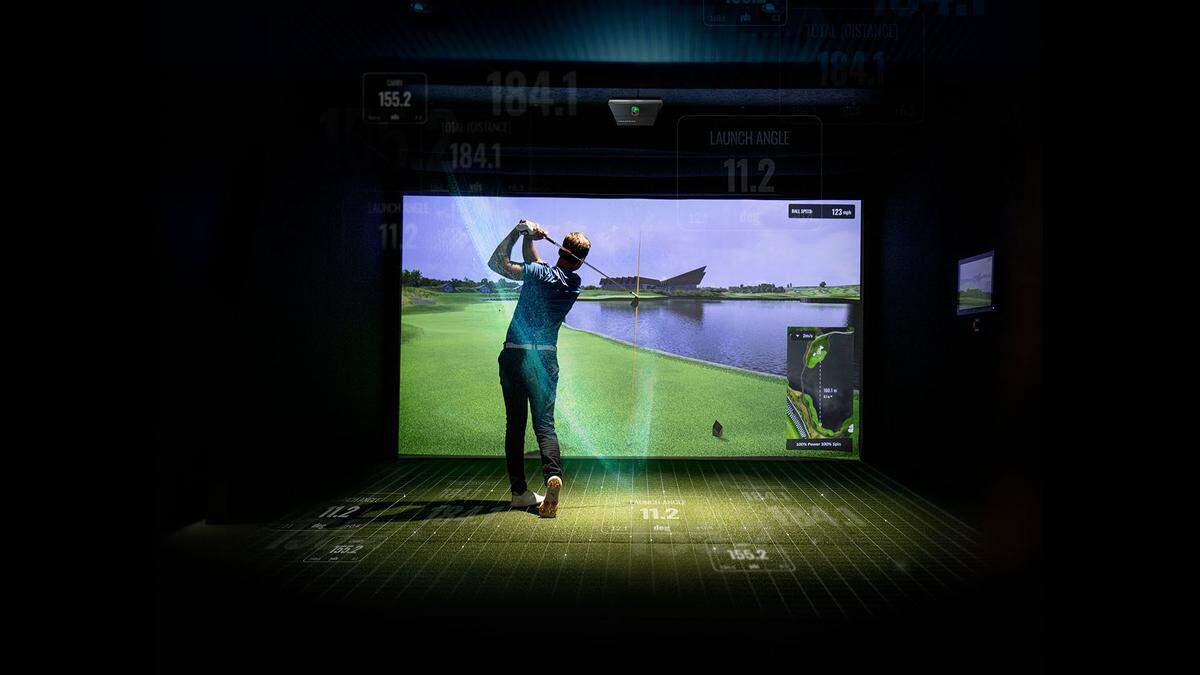 Trackman indoor golf simulator.