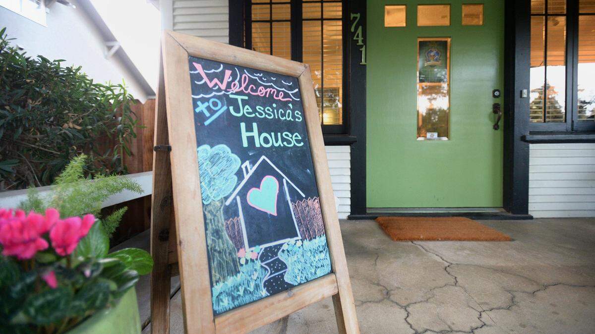 An entrance sign to Jessica’s House in Turlock is pictured in this file photo.