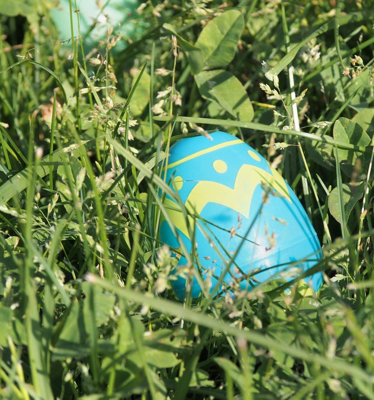 One of thousands of eggs in the Easter Egg hunt event, Easter Kidz Blitz, at Neighborhood Church, April 19, 2014.