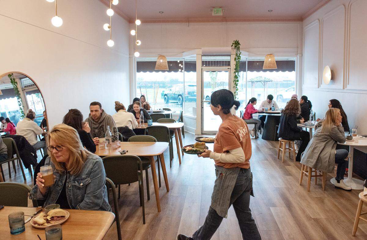 Relish eatery on Main Street in Escalon, Calif., Tuesday, March 21, 2023.
