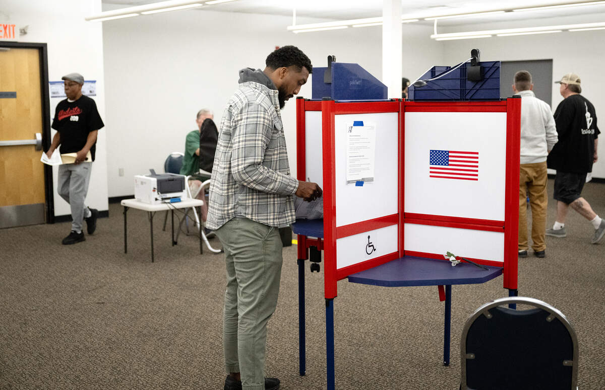 Adam Watts votes at the Stanislaus County vote center in the Salida Library in Salida, Tuesday, Nov. 5, 2024. 