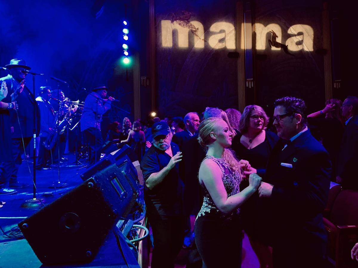ZaSu PItts Memorial Orchestra had couples dancing during the MAMAs at the State Theatre in Modesto, California, on Tuesday, Oct. 16, 2018.