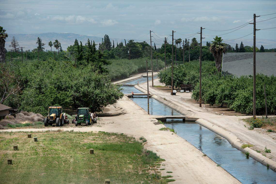 MID canal runs through Wood Colony in Wood Colony, Calif., on Friday, June 12, 2020.
